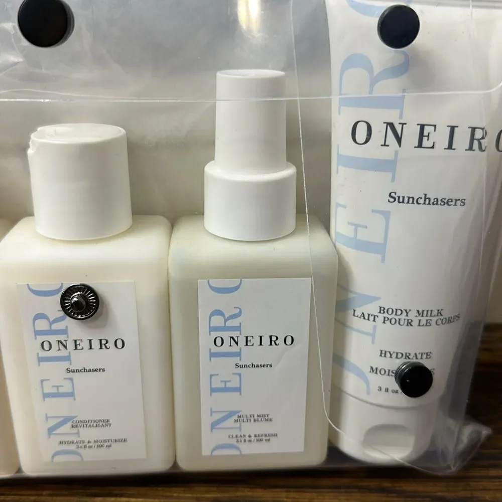 Brand New Oneiro Hair & Body Travel Set w/ Clear Travel Pouch